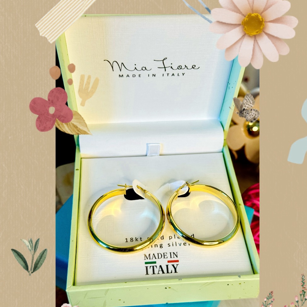New Mia Fiore Sterling Silver Big Hoop Earrings